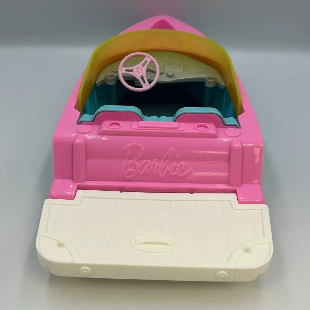 Mattel Barbie Doll Speedboat - Pink & Blue Toy Boat Beach Pool Summer Kids Girls